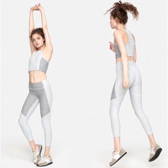 Outdoor Voices Two-Tone‎ 7/8 Length Cropped Warm Up Leggings Size Medium - Picture 1 of 8